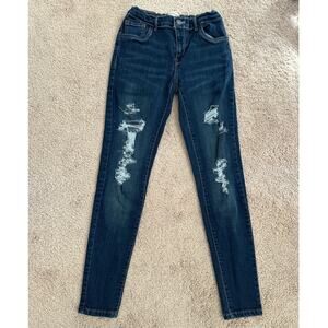 Levi's girls distressed 710 super skinny jeans, size 14 (has waist adjusters)